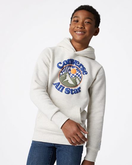 Moletom Com Capuz Converse Into The Wild Fleece Pullover Menino Bege | PT W001457